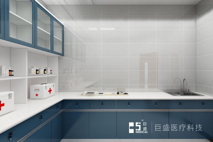 钢制L型治疗柜效果图